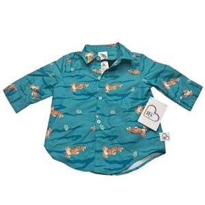 Disney Aladdin ILY 4EVER Shirt Button Down Tank Set Girls 4